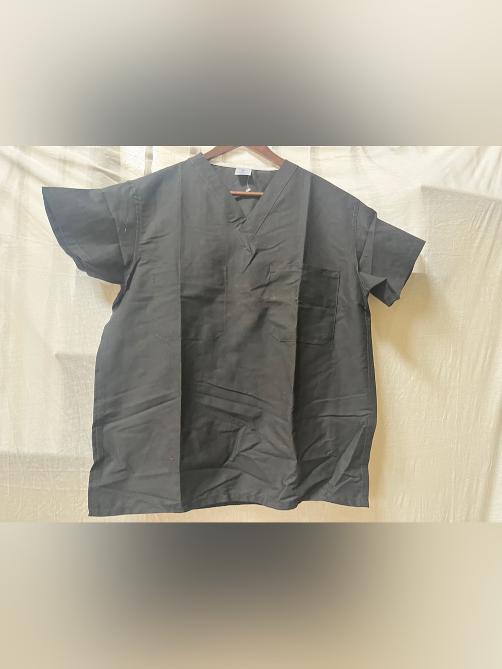 Medline Women's Black V-Neck Scrub medical aesthetician work Top Sz Small